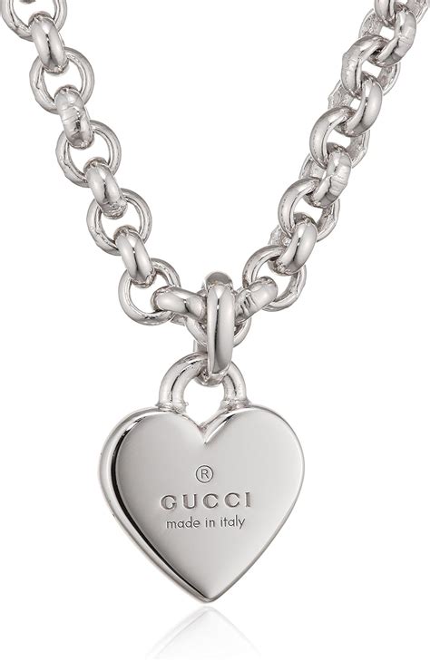 gucci trademark necklace with heart pendant